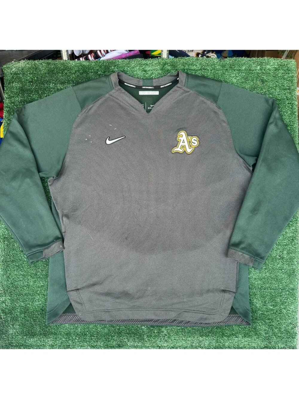 Vintage Nike Oakland Athletics Pullover Sweatshirt Gray XL Fleece MLB Baseball